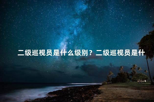 二级巡视员是什么级别？二级巡视员是什么级别 - 了解二级巡视员的等级